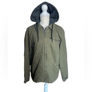 Billabong Khaki Hooded Jacket Size Large